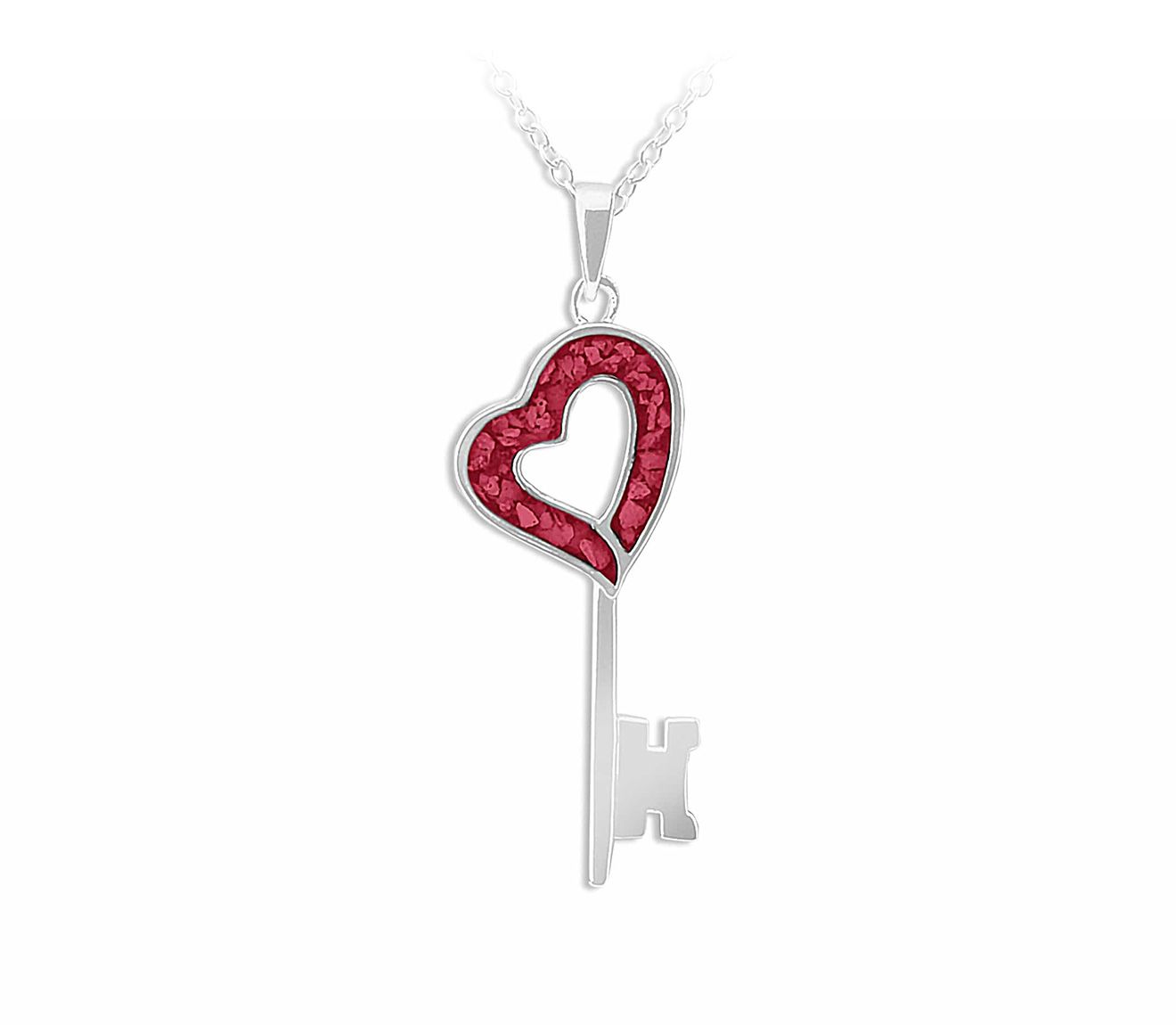 Red & Silver Key Pendant