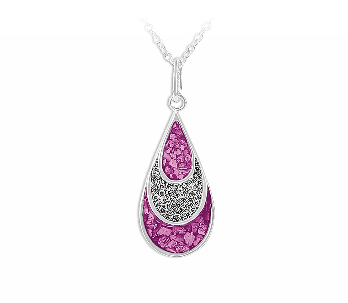Pink & Silver Teardrop Pendant