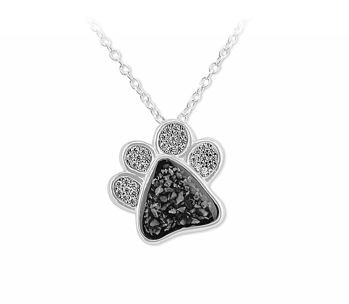 Black & Silver Paw Pendant