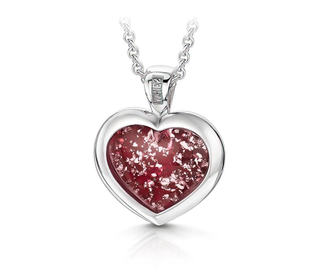 Ruby & Silver Classic Heart Pendant