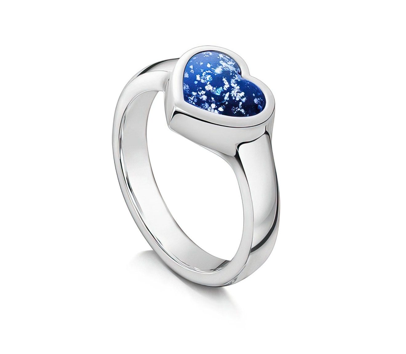 Blue & Silver Classic Heart Ring