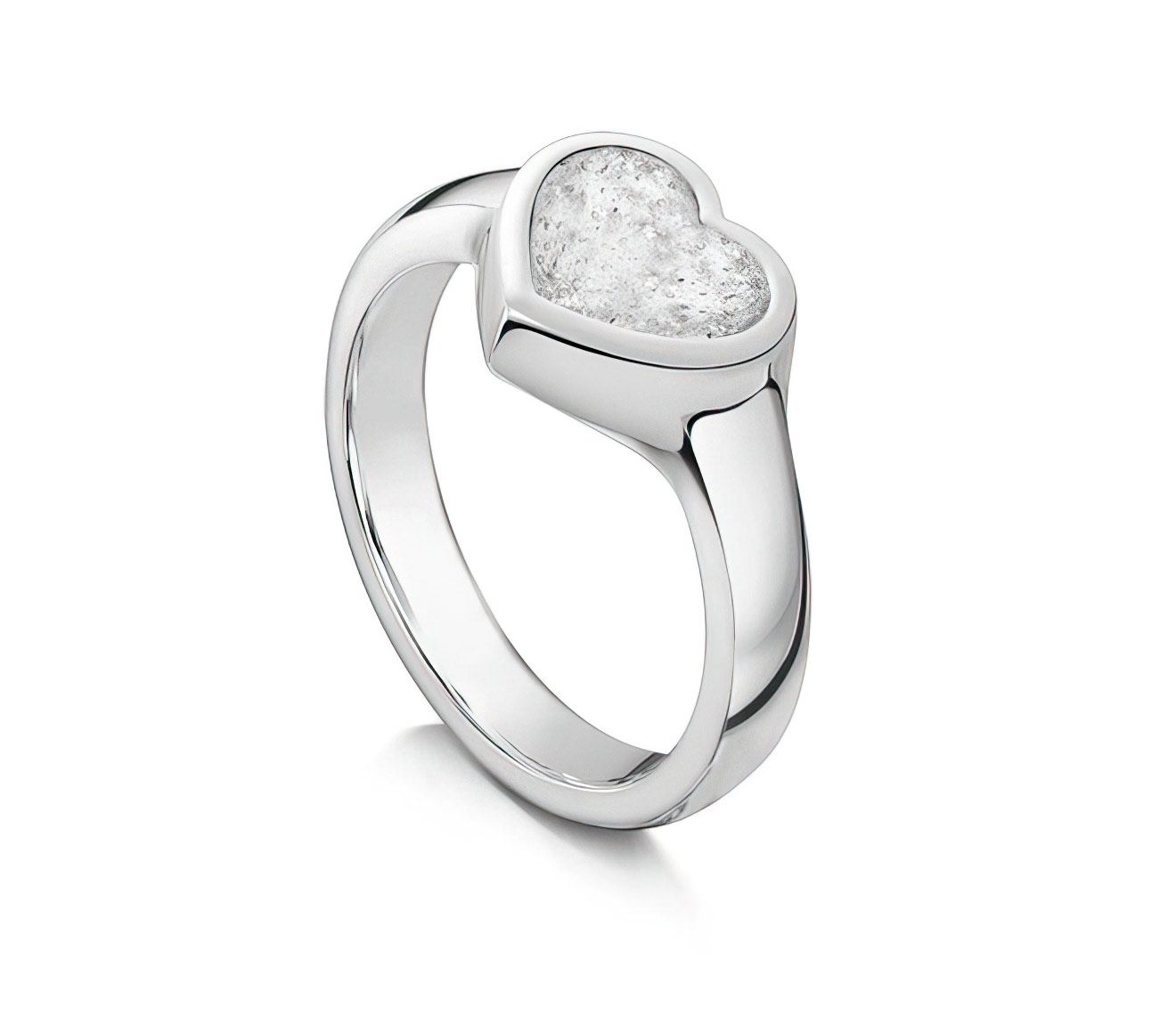 Clear & Silver Classic Heart Ring