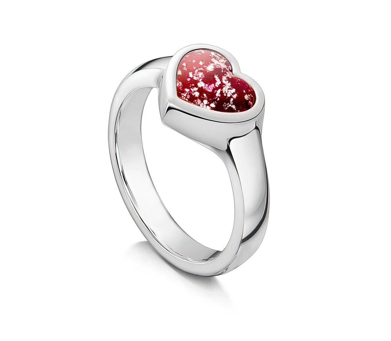 Ruby & Silver Classic Heart Ring