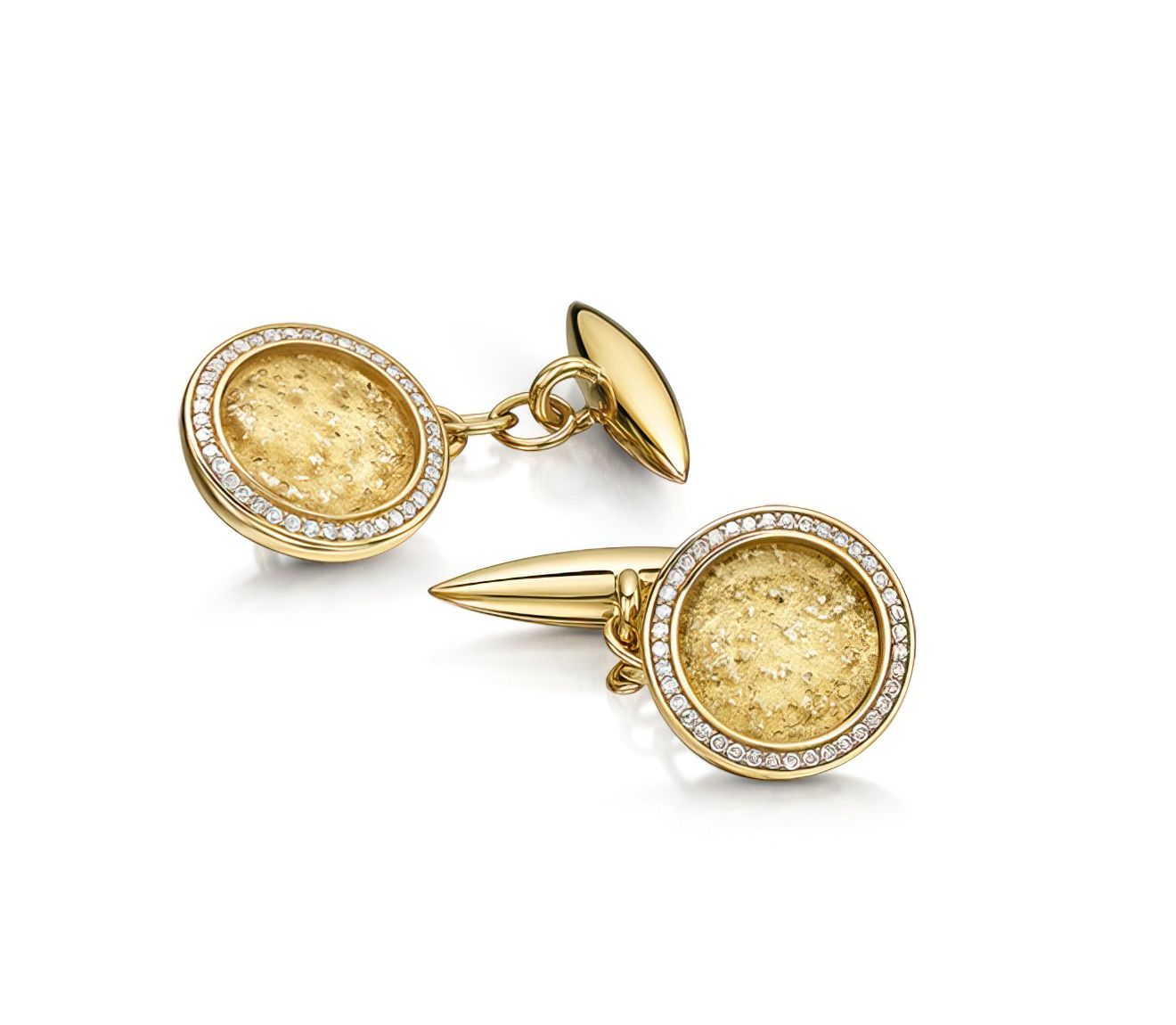 Clear & Gold Halo Cufflinks
