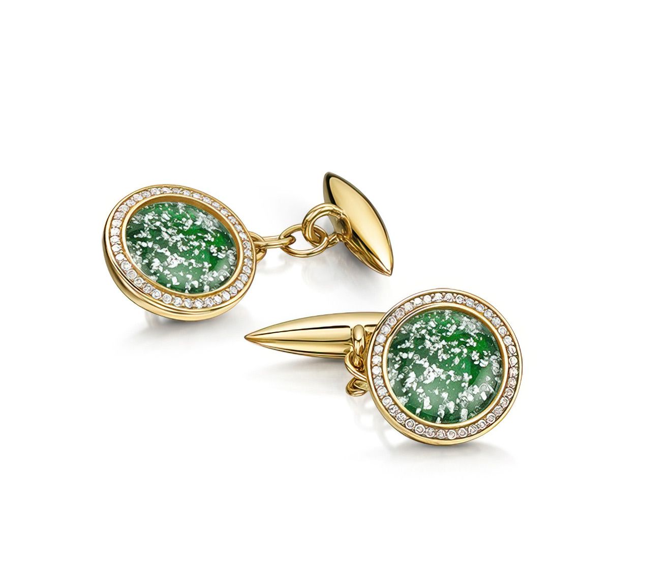 Green & Gold Halo Cufflinks