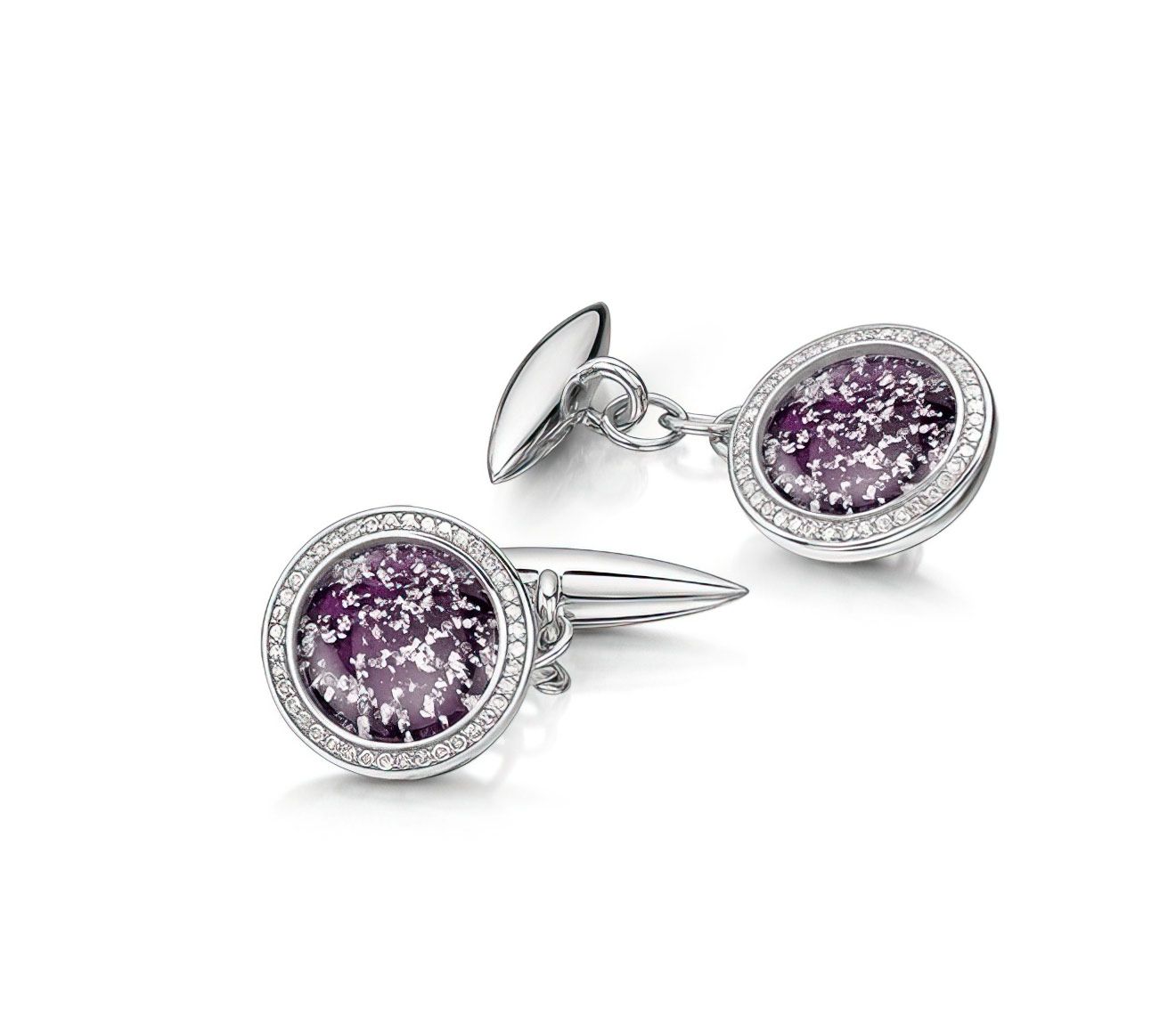Purple & Silver Halo Cufflinks