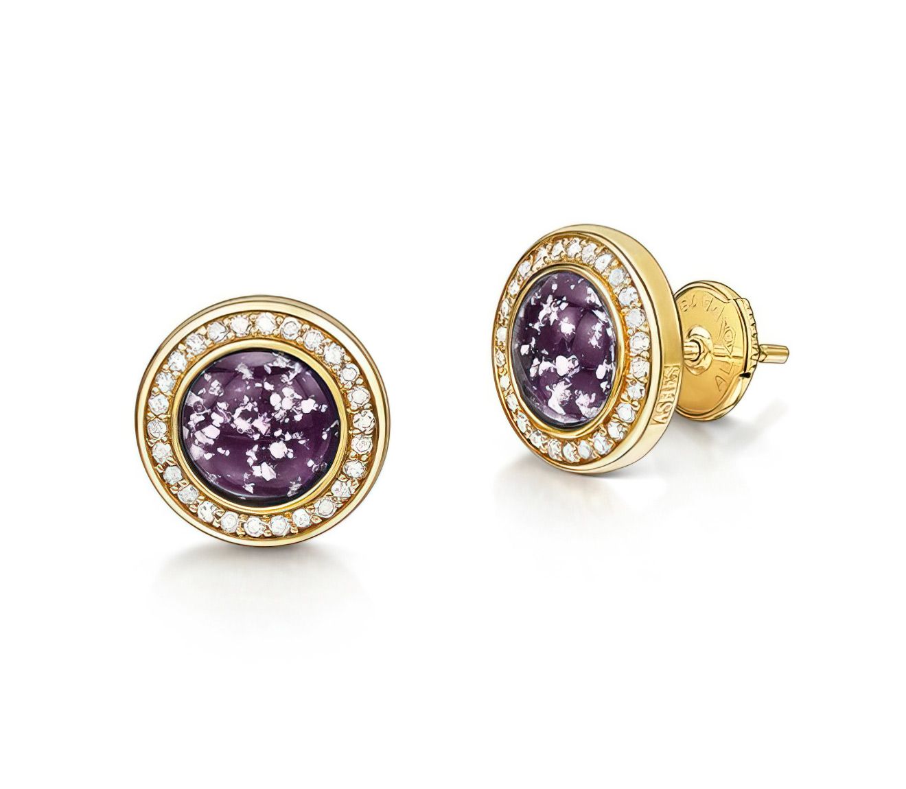 Purple & Gold Halo Earrings