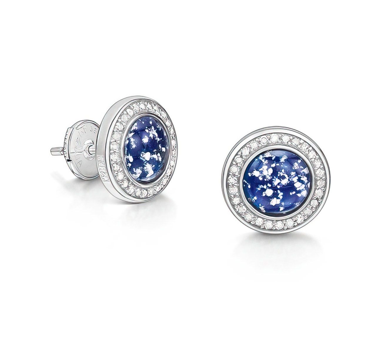 Blue & Silver Halo Earrings