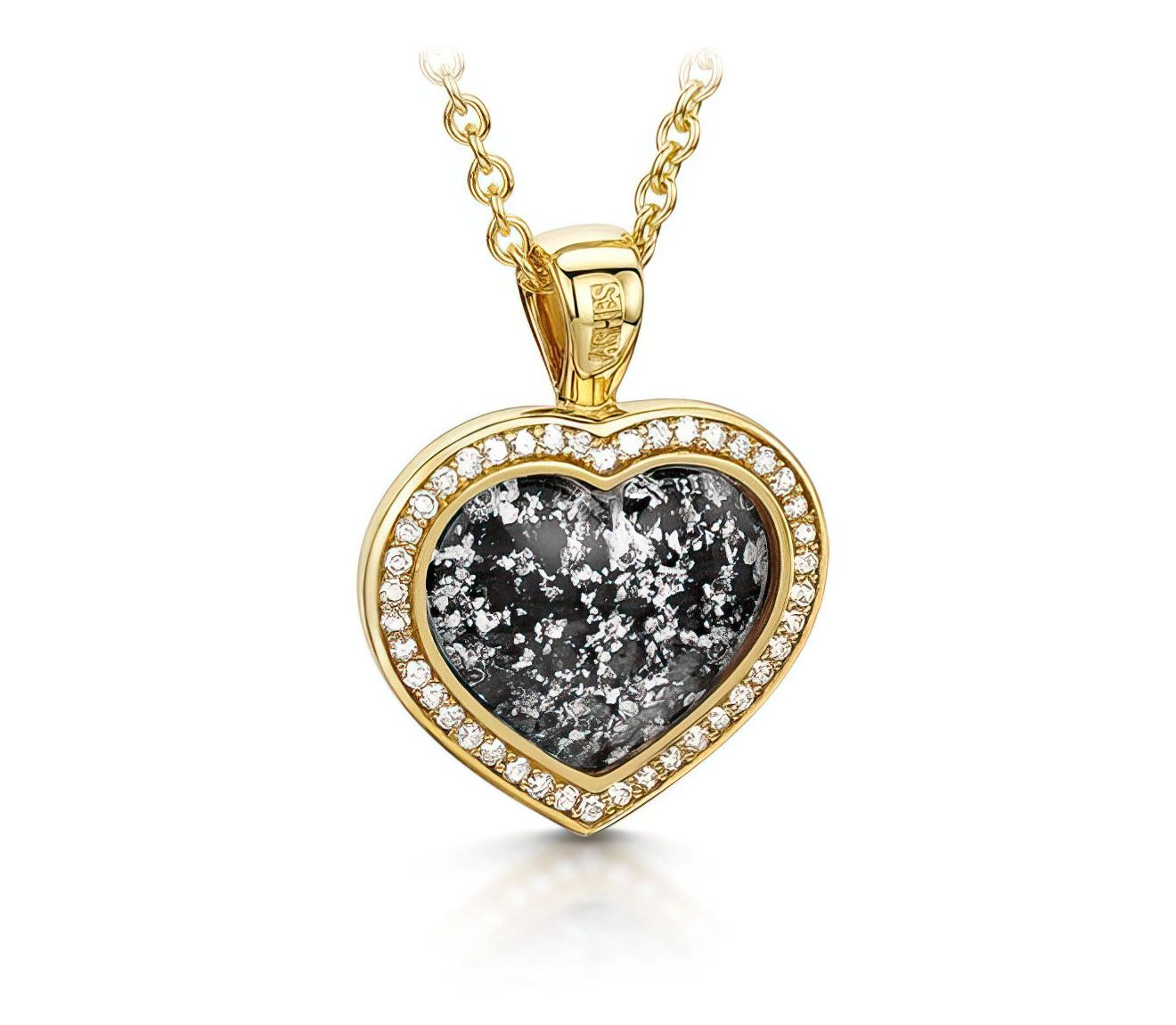 Black & Gold Halo Heart Pendant