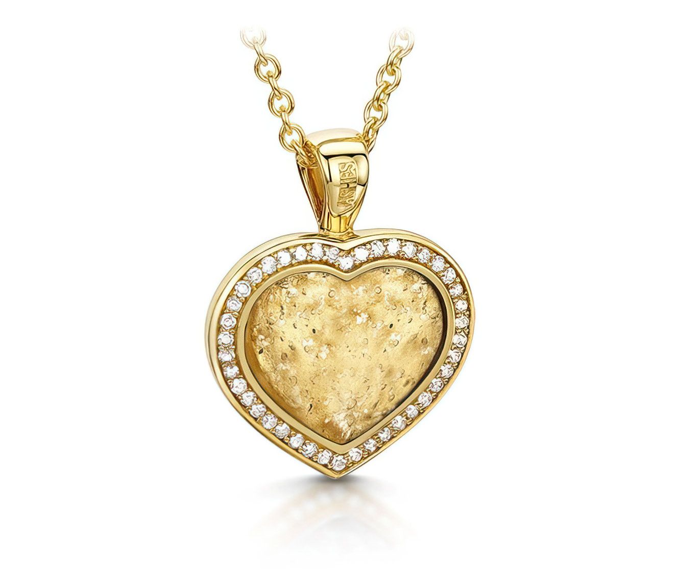 Clear & Gold Halo Heart Pendant