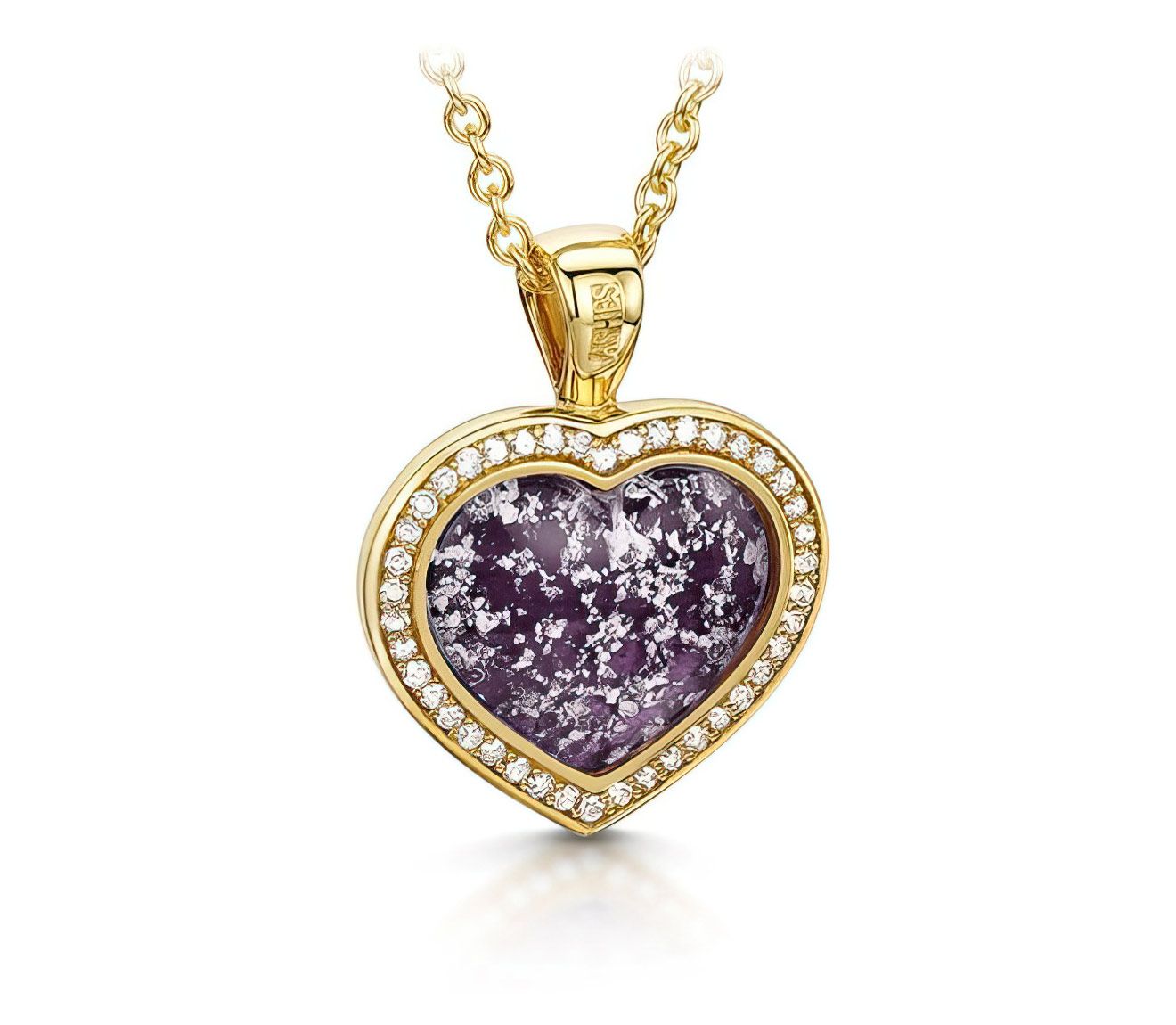 Purple & Gold Halo Heart Pendant