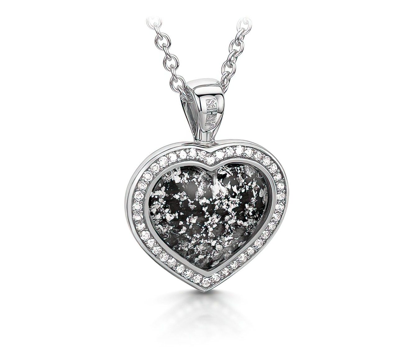 Black & Silver Halo Heart Pendant