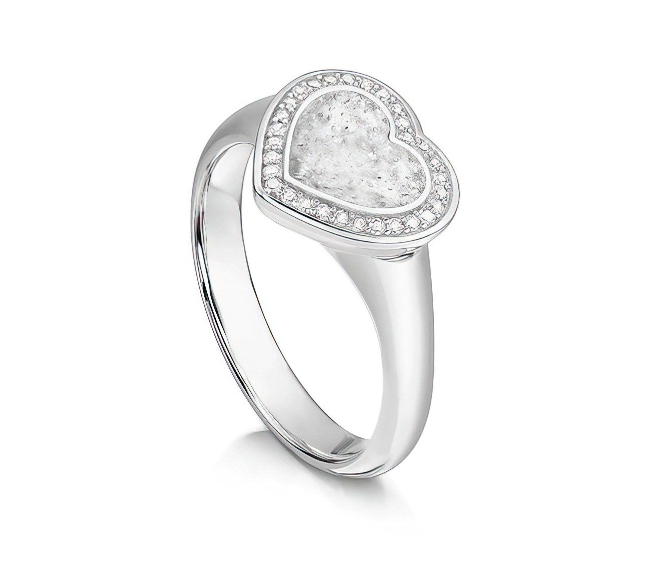 Clear & Silver Halo Heart Ring