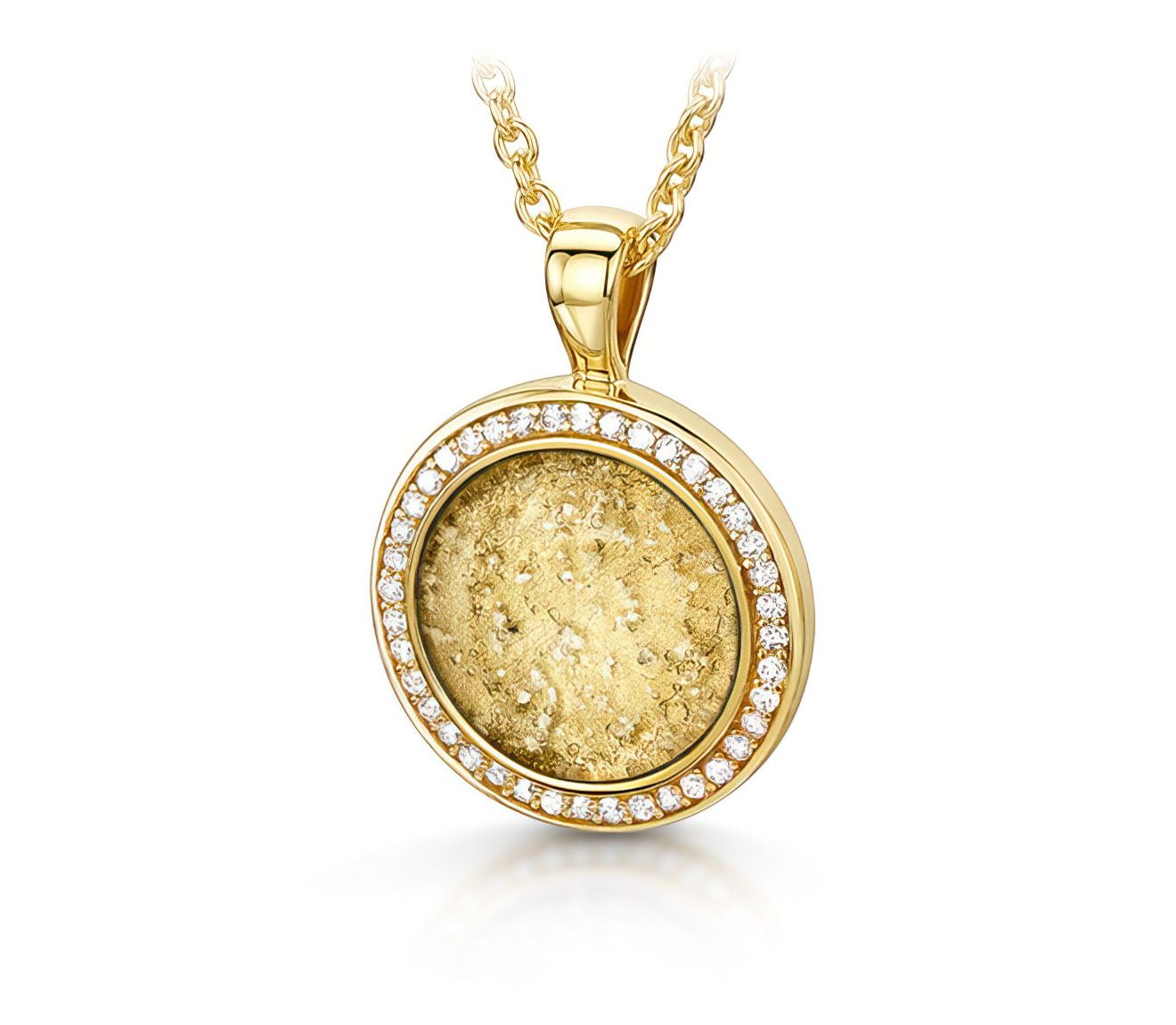 Clear & Gold Halo Round Pendant
