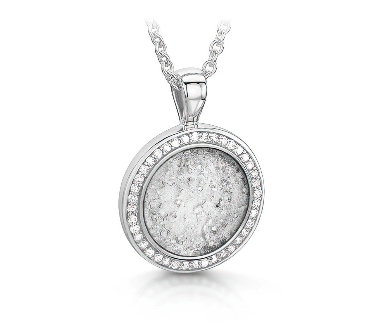 Clear & Silver Halo Round Pendant