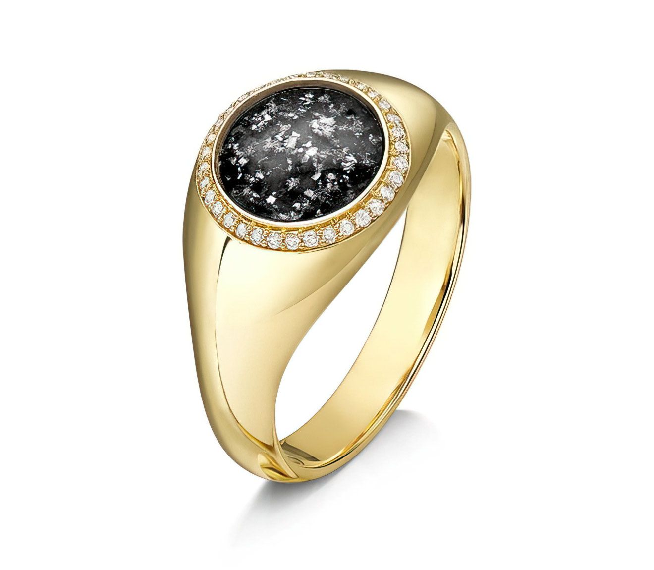 Black & Gold Halo Signet Ring