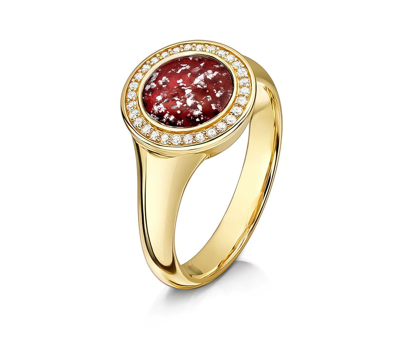 Ruby & Gold Halo Tribute Ring