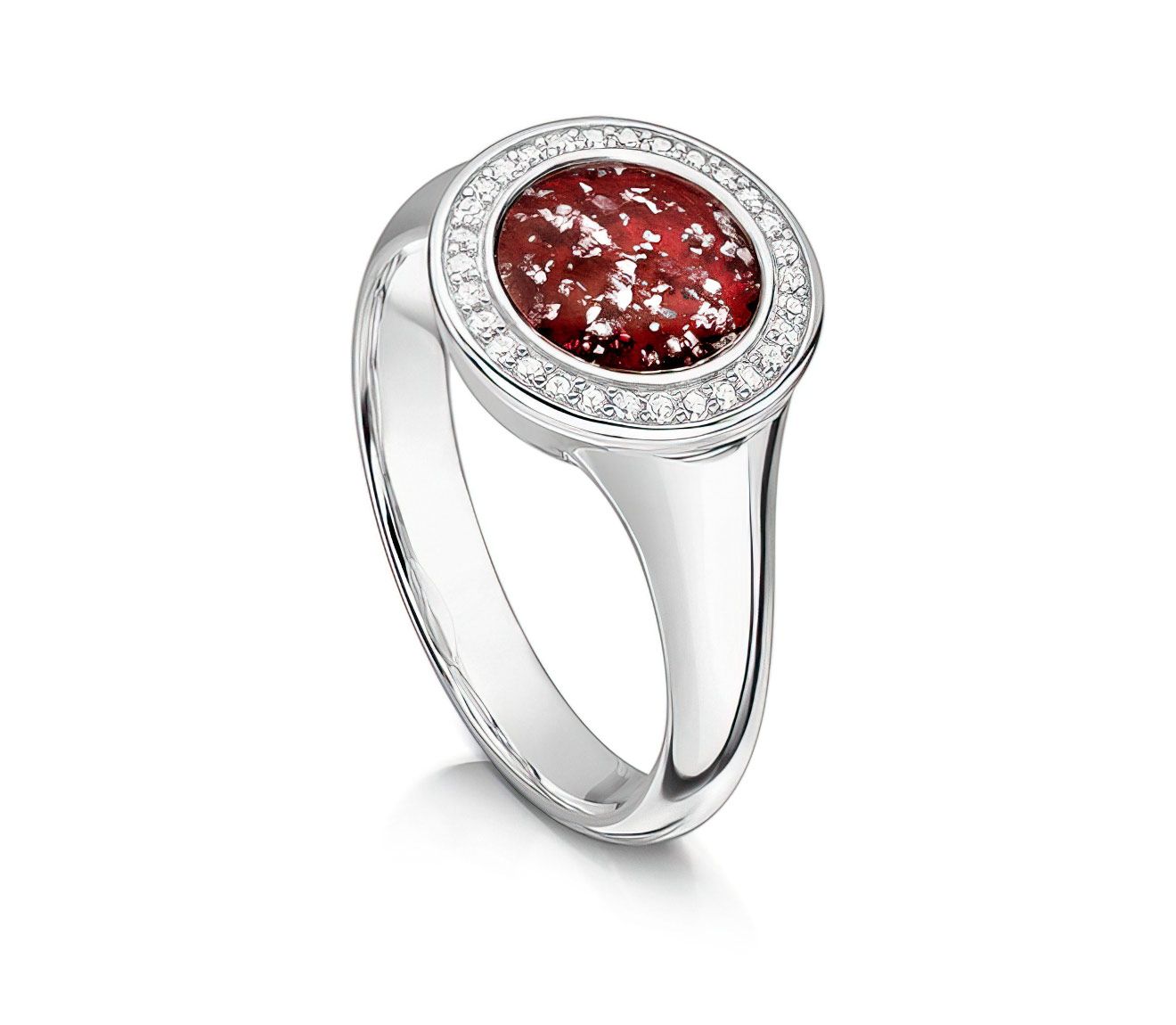 Ruby & Silver Halo Tribute Ring