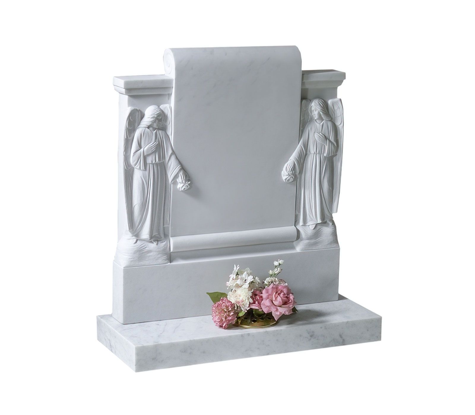 White Marble Figures Churchyard Headstone Memorial