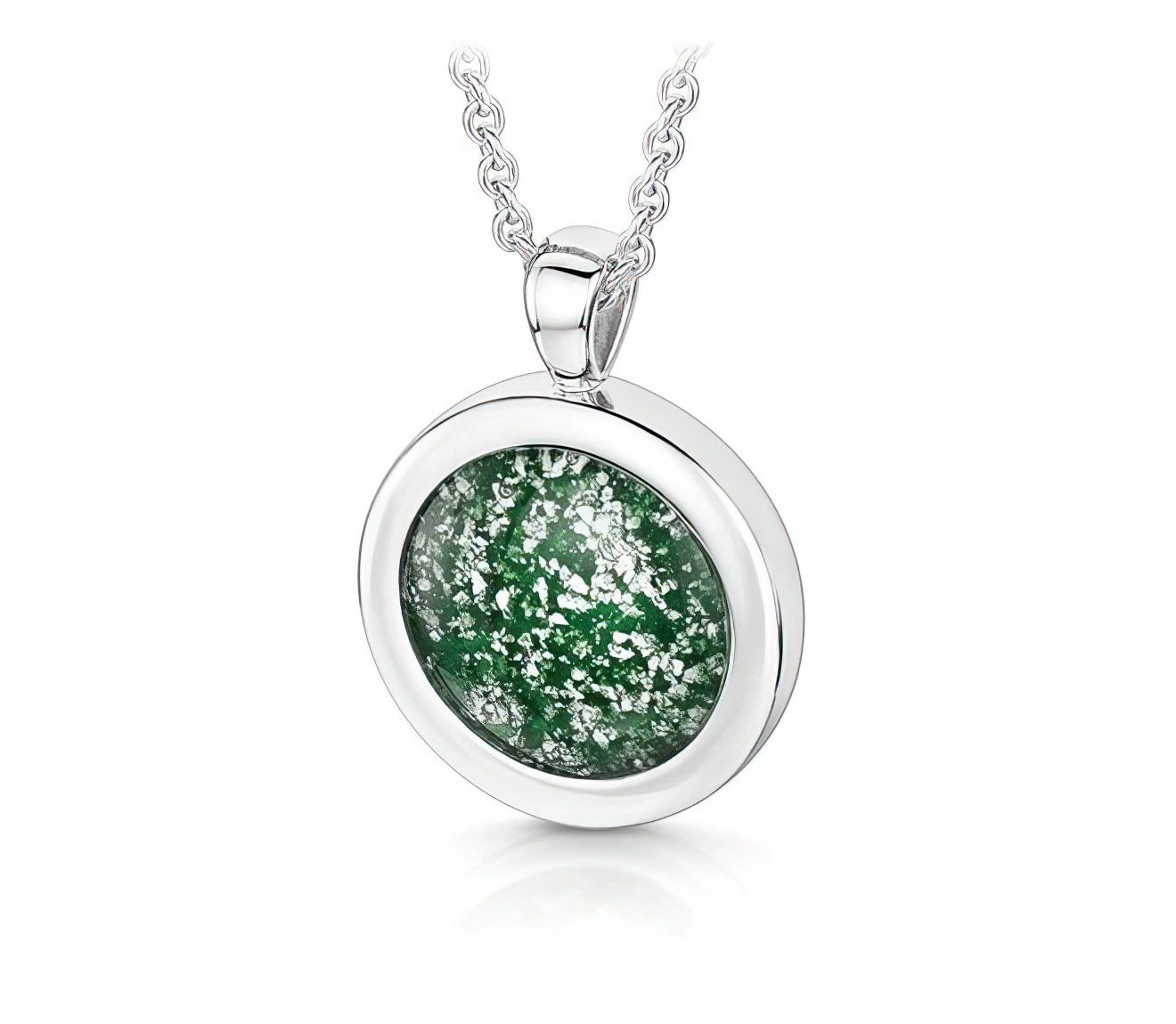 Green & Silver Classic Round Pendant