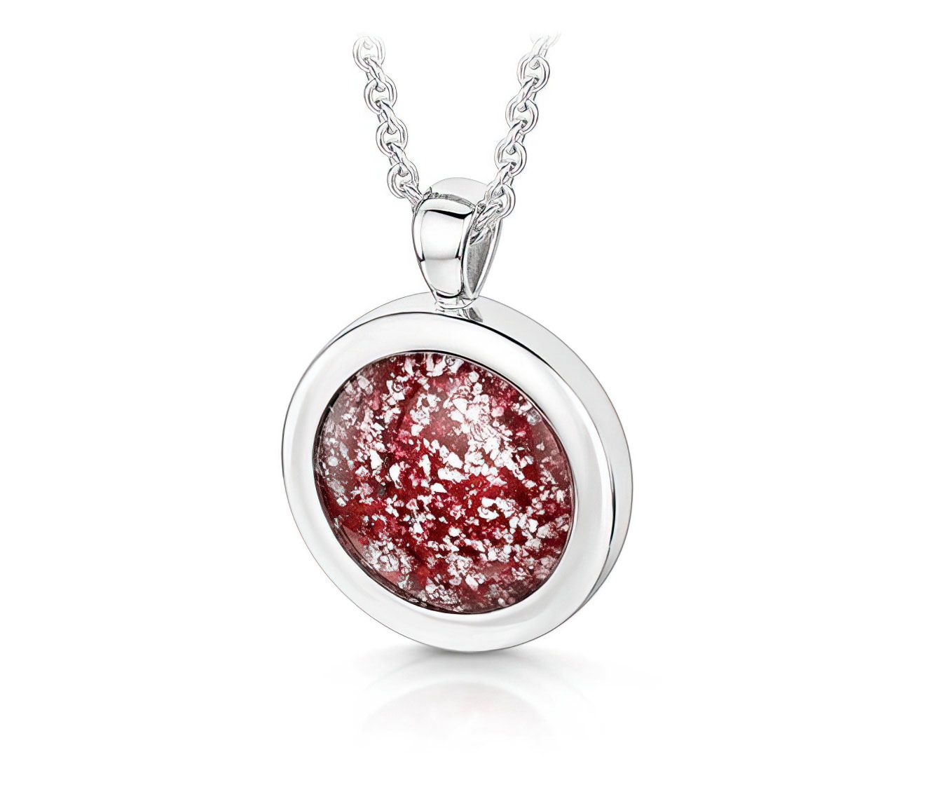 Ruby & Silver Classic Round Pendant