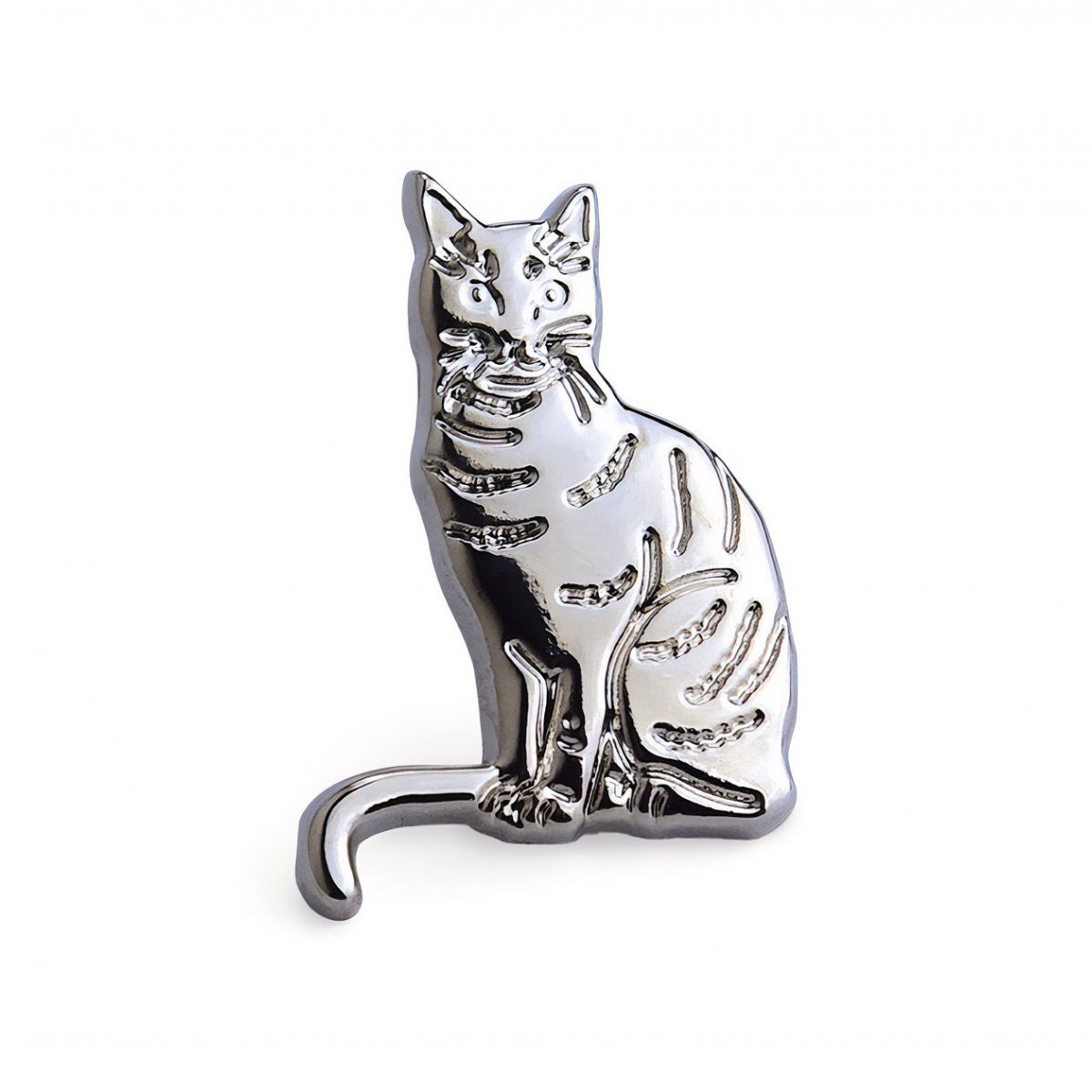 Silver Cat Memorial Pin Badge