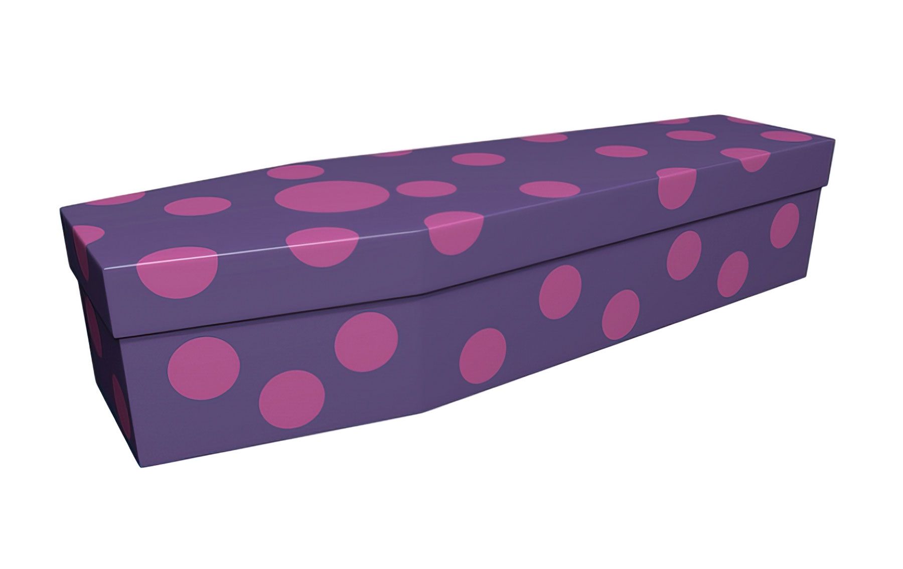 Pink Spots on Purple Cardboard Coffin