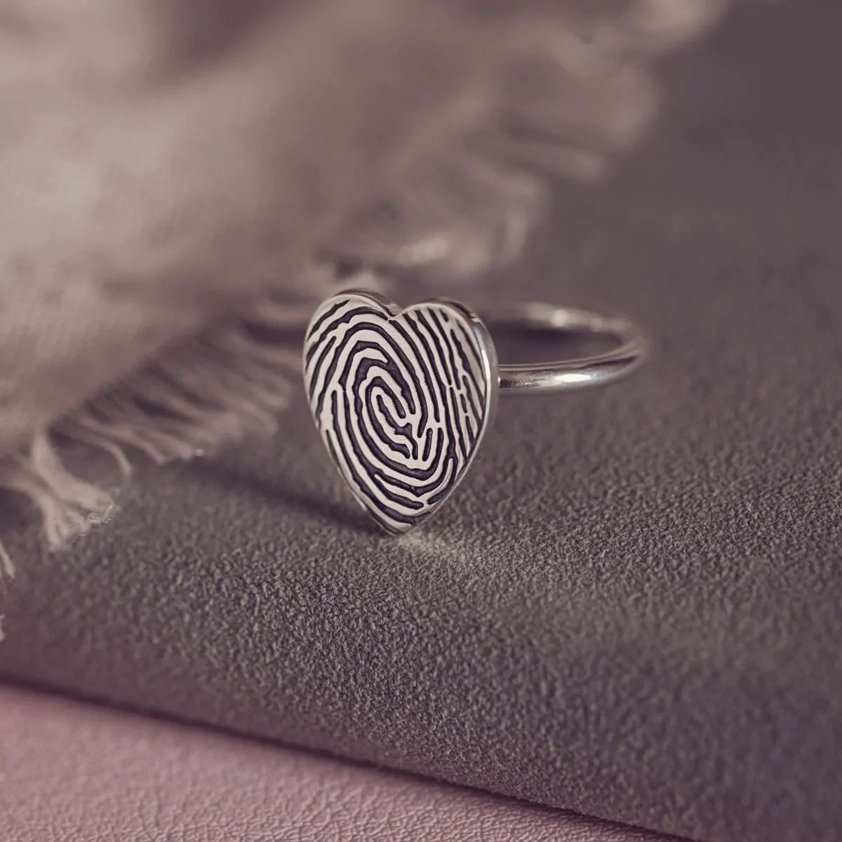 Fingerprint Heart Ring
