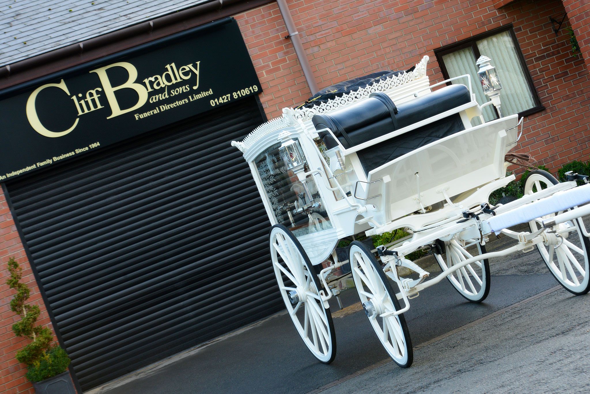 Horse Drawn Funeral Carriage Outside Our Gainsborough Funeral Home