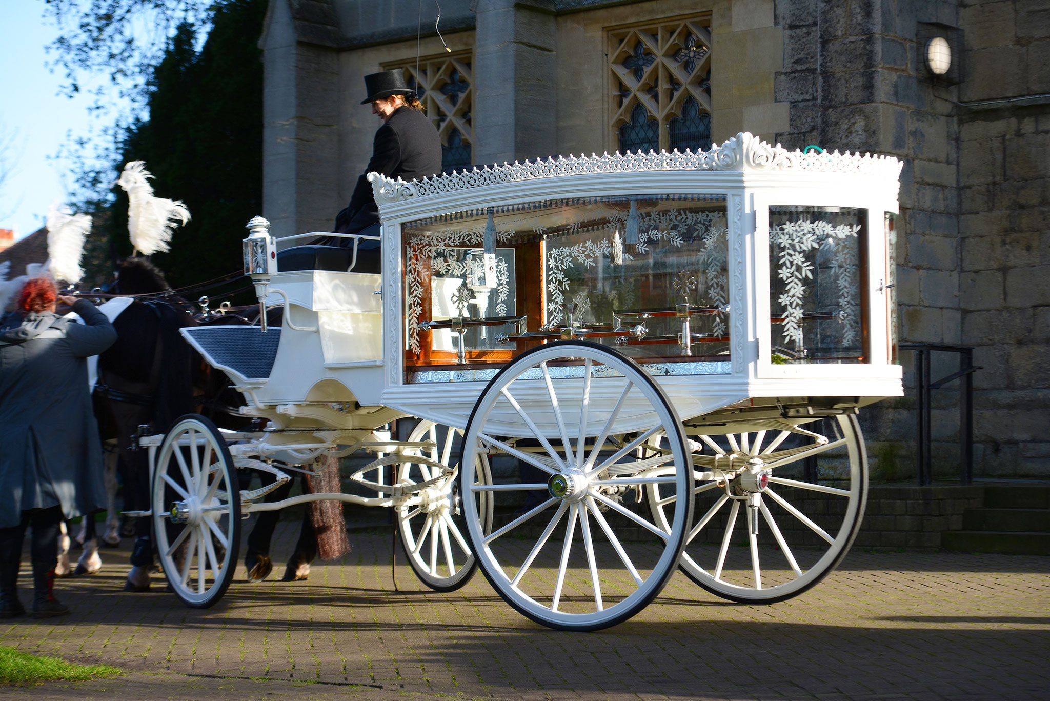 Horse Drawn Funeral Carriage Outside Gainsborough Parish Church