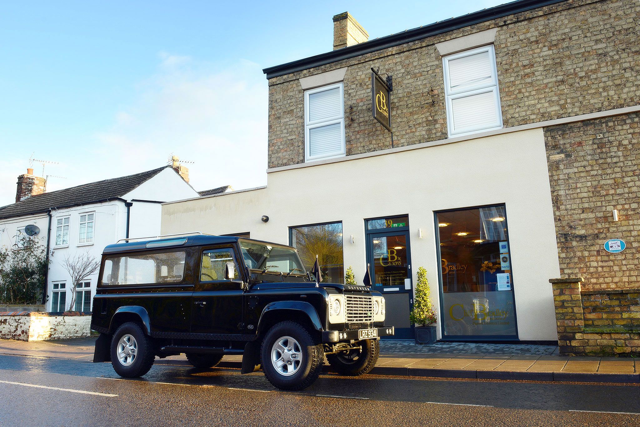 Land Rover Defender Funeral Hearse Outside Our Saxilby Home