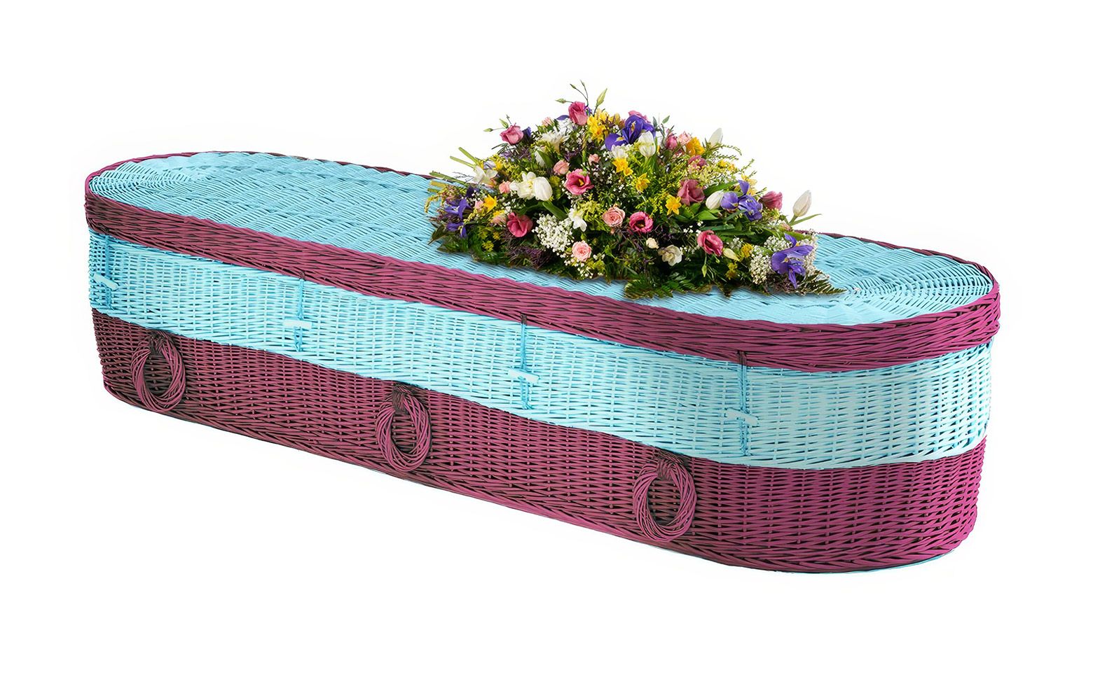 Painted Willow Round Coffin