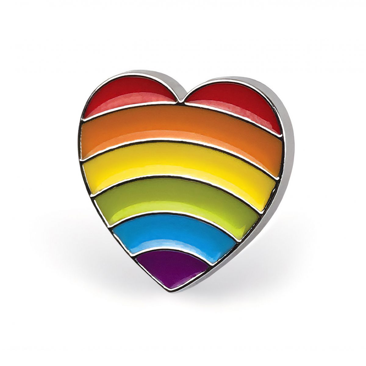 Rainbow Heart Memorial Pin Badge