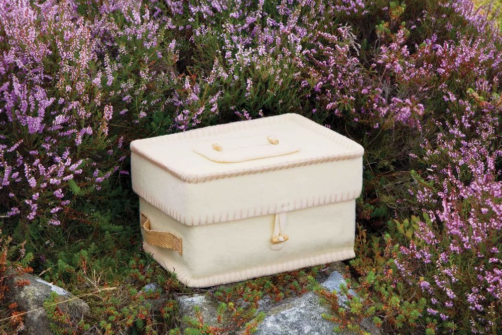 White Woolen Ash Casket